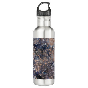 Blaue und roségoldene Sprenkel-Abstraktion Glamour Edelstahlflasche