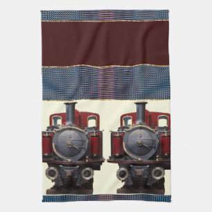 Blaue und rote Bahn Handtuch