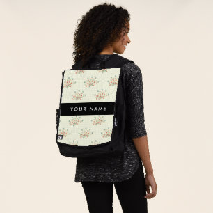 Blaue und rote Blumen, Schwarz, Ihr Name Rucksack