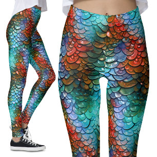 Blaue und rote Fantasiekostüme Leggings