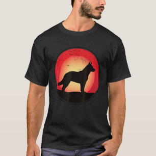 Blaue und rote Frau Mann Rinder Hund T-Shirt