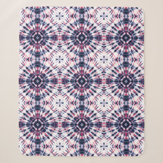 Blaue und rote Gefärbte Krawatte Sherpadecke (Vorderseite)