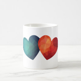 Blaue und rote Herzkombination Kaffeetasse