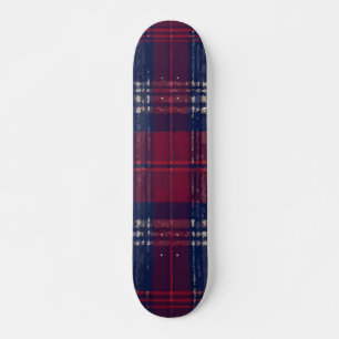 Blaue und rote Karo-Bold-Design Skateboard
