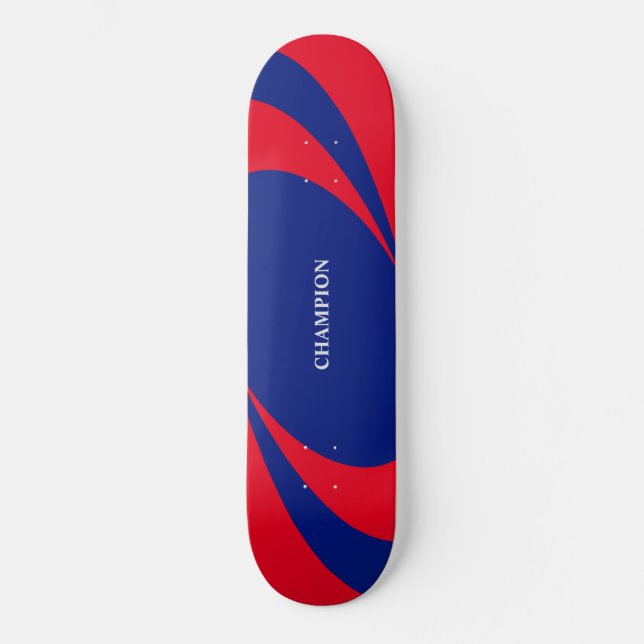 Blaue und rote Leinen Skateboard (Vorderseite)