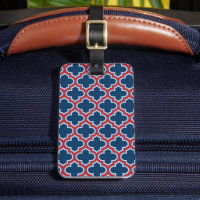 Blaue und rote marokkanische Trellis, Gitter, Quat