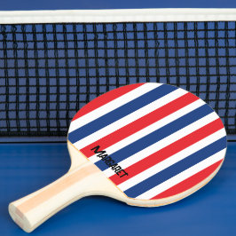 Blaue und rote Monogramm-Name-Tischtennisschläger Tischtennis Schläger