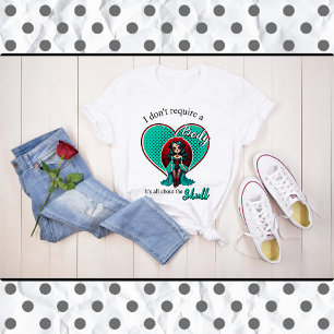 Blaue und rote Rosen Zucker-Schädel T-Shirt