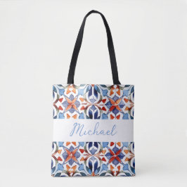 Blaue und rote Spanische Blumenstraube Tasche