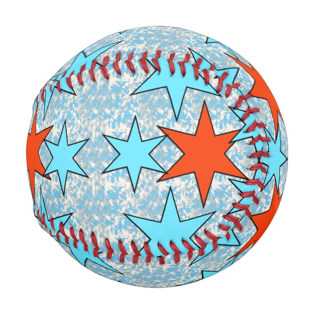 Blaue und rote Sterne Muster Baseball (Vorne Rechts)