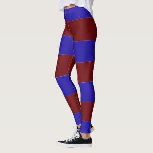 Blaue und rote Streifen Leggings