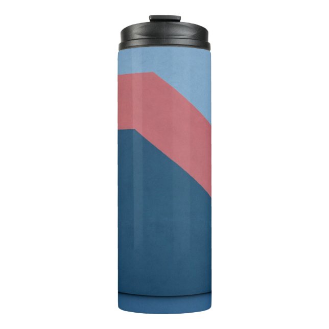 Blaue und rote Tapete Thermosbecher (Vorderseite)