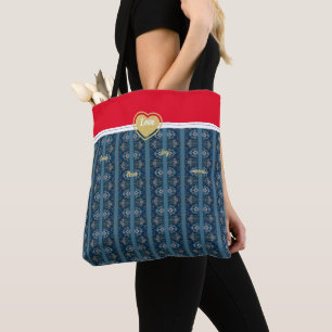 Blaue und rote Tasche von Poet Adiela Akoo