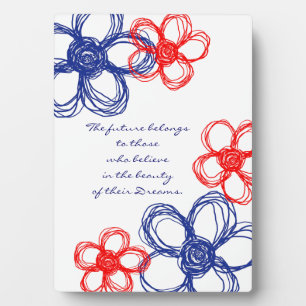 Blaue und rote wild lebende Blume Fotoplatte