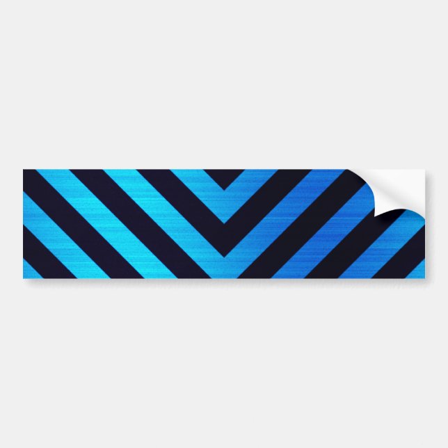Blaue und schwarze abwärts Gefahrenstreifen Autoaufkleber (Vorne)