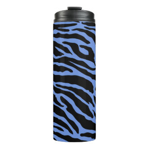 Blaue und schwarze Farbstreifen Thermosbecher