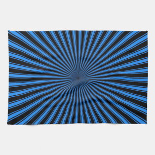 Blaue und schwarze funky gestreifte abstrakte Kuns Geschirrtuch