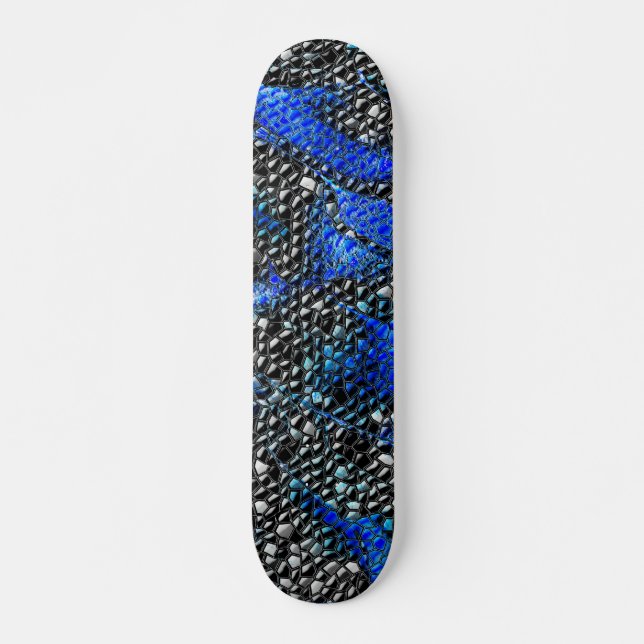 Blaue und schwarze Halbwertswaage Skateboard (Vorne)