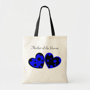 Blaue und schwarze Herz-Tasche Tragetasche