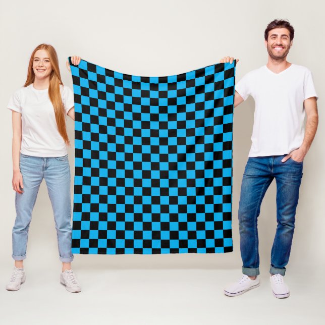 Blaue und schwarze karierte Drucke Fleecedecke (Beispiel)
