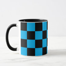 Blaue und schwarze karierte Drucke