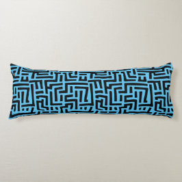 Blaue und schwarze Motive | Geometrisches Muster Seitenschläferkissen