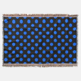 Blaue und schwarze Polka Decke
