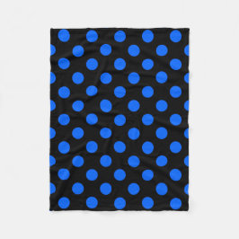 Blaue und schwarze Polka Fleecedecke