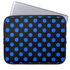 Blaue und schwarze Polka Laptopschutzhülle