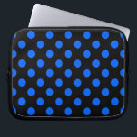 Blaue und schwarze Polka Laptopschutzhülle<br><div class="desc">Blaue und schwarze Polka</div>