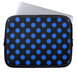 Blaue und schwarze Polka Laptopschutzhülle