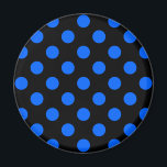 Blaue und schwarze Polka Magnet<br><div class="desc">Blaue und schwarze Polka</div>