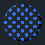 Blaue und schwarze Polka Magnet<br><div class="desc">Blaue und schwarze Polka</div>