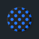 Blaue und schwarze Polka Magnet<br><div class="desc">Blaue und schwarze Polka</div>