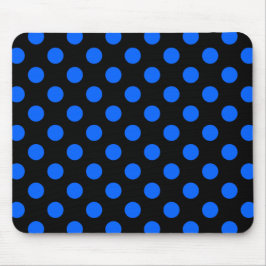 Blaue und schwarze Polka Mousepad