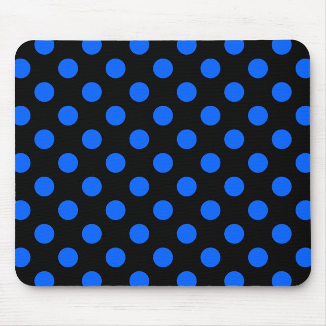 Blaue und schwarze Polka Mousepad (Vorne)
