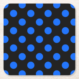 Blaue und schwarze Polka Rechteckiger Pappuntersetzer