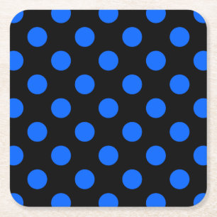 Blaue und schwarze Polka Rechteckiger Pappuntersetzer
