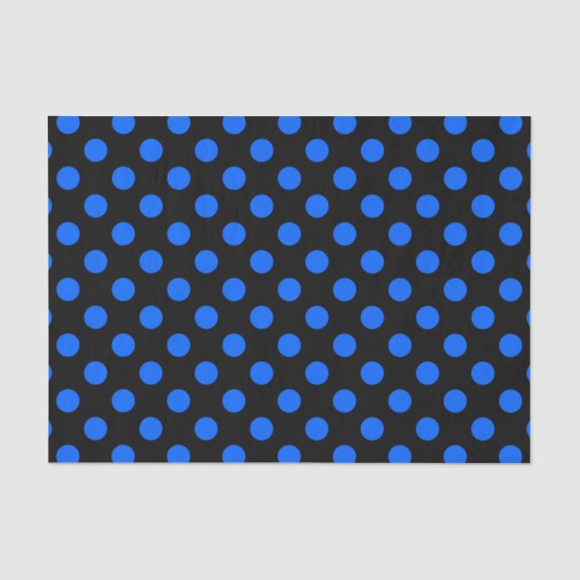 Blaue und schwarze Polka Seidenpapier (Vorderseite)
