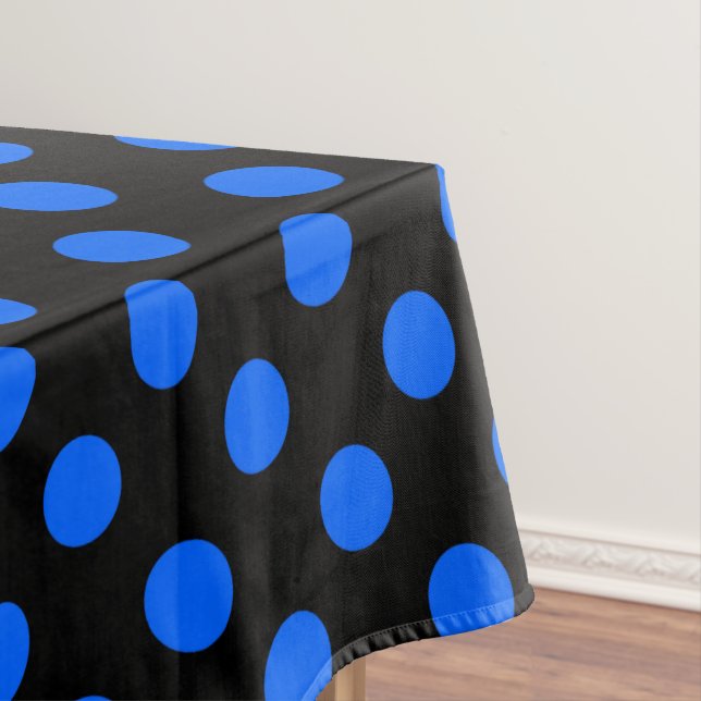 Blaue und schwarze Polka Tischdecke (Beispiel)