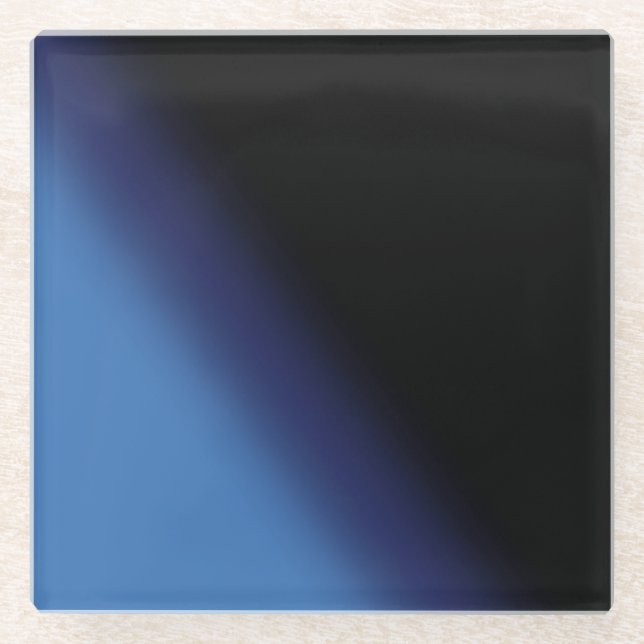 Blaue und schwarze Steigung Glasuntersetzer (Vorderseite)