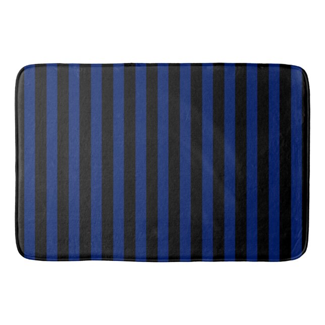 Blaue und schwarze Streifen Badematte (Vorderseite)