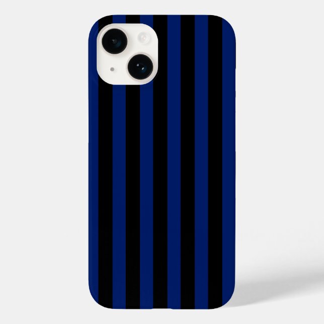 Blaue und schwarze Streifen Case-Mate iPhone 14 Hülle (Rückseite)