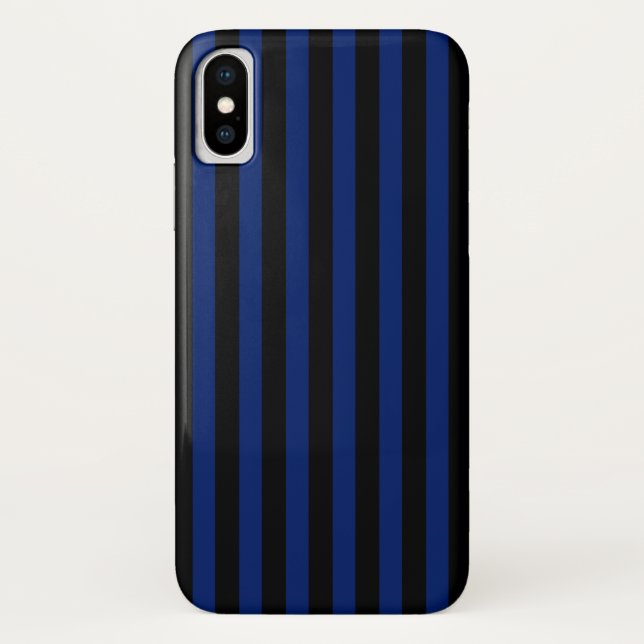 Blaue und schwarze Streifen Case-Mate iPhone Hülle (Rückseite)