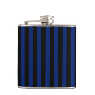 Blaue und schwarze Streifen Flachmann