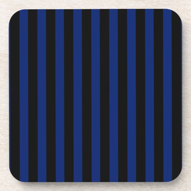Blaue und schwarze Streifen Getränkeuntersetzer (Vorderseite)