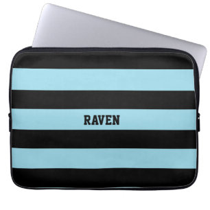blaue und schwarze Streifen Laptopschutzhülle