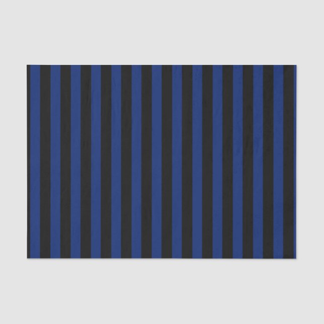 Blaue und schwarze Streifen Seidenpapier (Vorderseite)