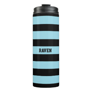 blaue und schwarze Streifen Thermosbecher