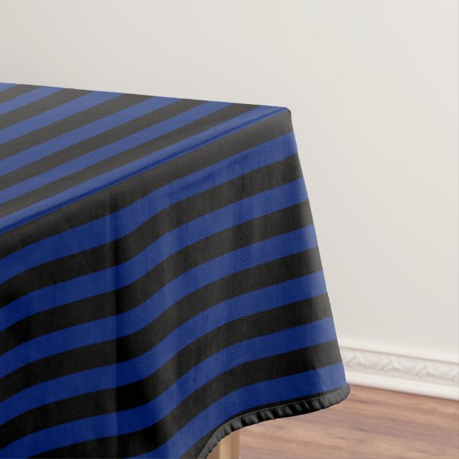 Blaue und schwarze Streifen Tischdecke (Beispiel)